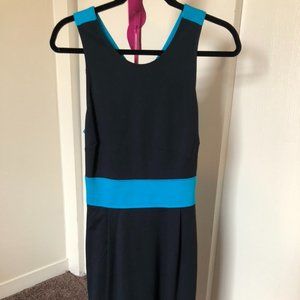 6/10 SHOP CLOSING LAST CALL Two-Tone Navy Blue Banana Republic Dress 6 Medium